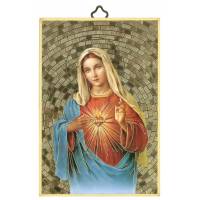 Cadre bois 10 X H15 cm Sacré Coeur de Marie