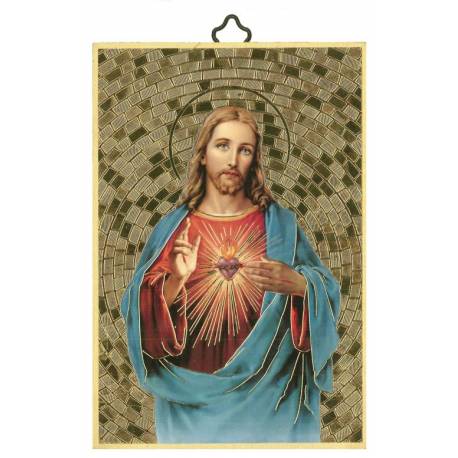 Cadre bois 10 X H15 cm Sacré Coeur