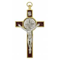 Croix St Benoît - 8 X 4 cm - Email Brun + Boîte