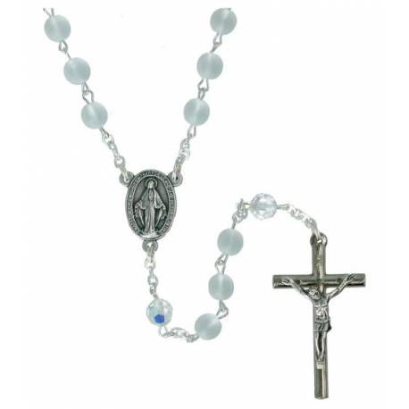 Chapelet Verre Blanc mat