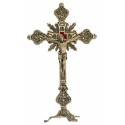 Croix sur base - 23 cm - Métal Doré