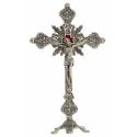 Croix sur Base - 32 cm - Métal Nickelé