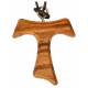 Croix Tau s/cordon - 30 mm - Bois d'olivier