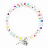 Armband-rozenkrans - glas korrels - Wonderbare medaille en kruis 