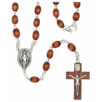 Rozenkrans - Hout / Natuur + Karabijnsluiting 