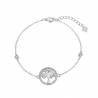 Bracelet en argent rhodié avec arbre de vie et zircons