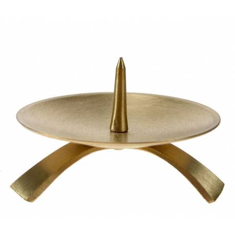 Bougeoir - Diam 9.5 cm - Laiton Brossé