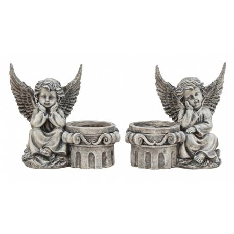 Grafsteen / Engel - 24 cm - steengrijs 