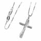 Croix 30 mm argent avec zircons et chaîne