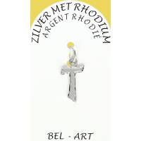 Kruisje Zilver + Rhodium Tau - 15 X 11 mm 