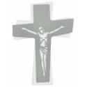 Croix de 28 cm - résine blanche
