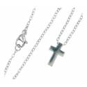 Parure Acier - Croix de 1.5 cm+ ChaÎne 45 cm