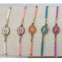 Bracelet avec médaille Miraculeuse colorée