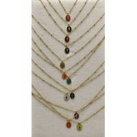 Stalen ketting met gekleurde wonderbare 