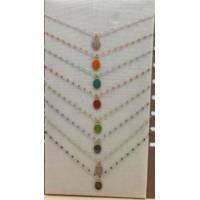 Stalen ketting met Wonderbare Medaille en gekleurde kralen 