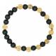 Bracelet sur élastique Bois noir Méd dorées St Benoît
