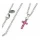 Parure Croix Swarovsky Rose