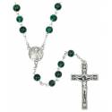 Chapelet en verre vert et noir Banneux
