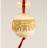Décoration de Noël : boule de noël en bois avec nativité 6 cm
