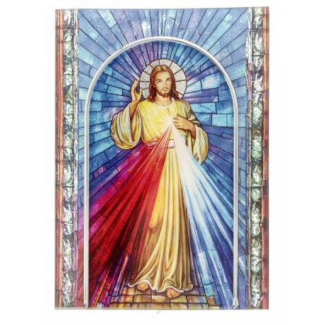 Glazen kader met De Barmhartige Christus 10 x14 cm 