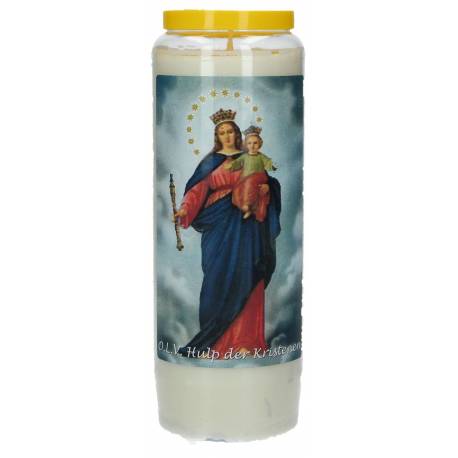 Noveenkaars / wit / OLV Hulp der Kristenen+Tekst NL 