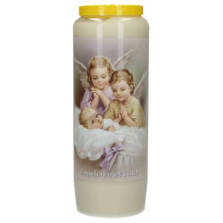 Neuvaine / blanc / Deux Anges + Enfant - Texte NL