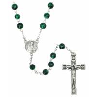 Rozenkrans Glas groen en zwart Banneux 