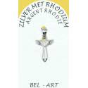 Croix Argent Rhodié avec ailes 15 X 10 mm