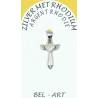 Croix Argent Rhodié avec ailes 15 X 10 mm