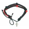 Bracelet sur corde Cuir rouge / noir + croix métal