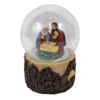 Sneeuwbol met heilige familie - hoogte 14 cm 