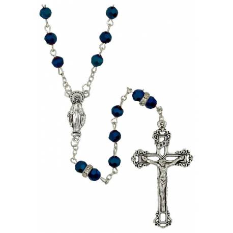 Rozenkrans Semi-kristal Donkerblauw 