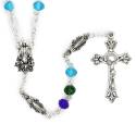 Rozenkrans blauwe kristal 6 mm + Wonderbare 