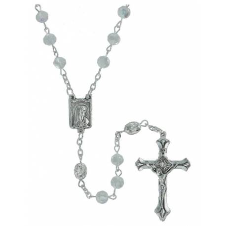 Chapelet verre blanc 6mm