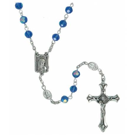 Rozenkrans glas lichtblauw 6 mm 