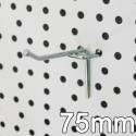 Crochet L 75 mm pour présentoir 4 faces en métal perforé
