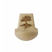 Houten wijwatervat met levensboom 11 x 9 cm 