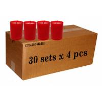 Karton met 120 Kaarsen Model N°36 ROOD - 4 / Set - 30 Sets / Ktn 