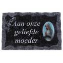 Grafplaat 9X14cm Aan onze geliefde moeder 