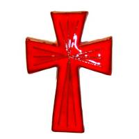 Croix Céramique - 16 X 10.5 cm - Rouge