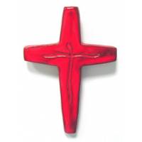 Croix Céramique - 17 X 11.5 cm - Rouge