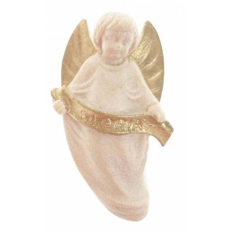 Houtsnijwerk Engel 17 Cm / Nat-Goud 
