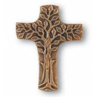 Croix Murale Bronze Arbre De Vie 18 Cm