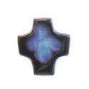 Croix Céramique - 9 X 8 cm - Bleu Foncé