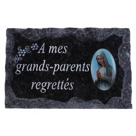 Plaque Cimetière 9X14 cm - A mes grands-parents regrettés
