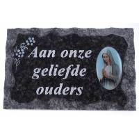 Grafplaat 9X14 cm - Aan onze geliefde ouders 