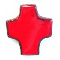 Croix Céramique - 9 X 8 cm - Rouge