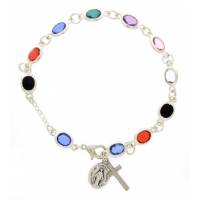 Armband-tientje - multicolor - verzilverd 