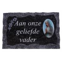 Grafplaat 9x14cm Aan Onze Geliefde Vader 