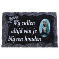 Grafplaat 9X14cm Wij zullen altijd van je blijven houden 